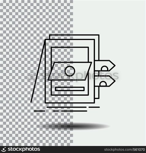 POS, Accounting, Sale, System, Files Line Icon on Transparent Background. Black Icon Vector Illustration. Vector EPS10 Abstract Template background