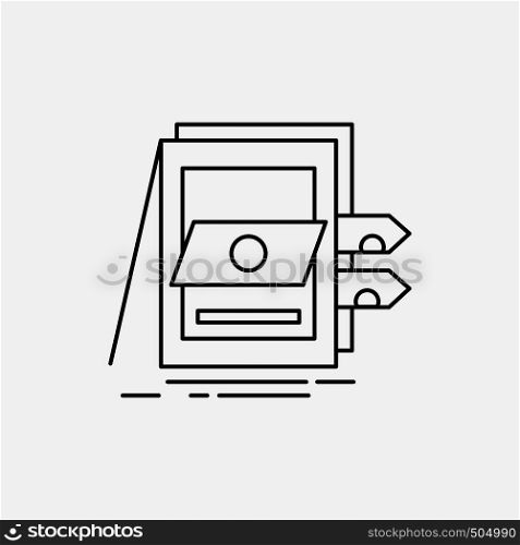 POS, Accounting, Sale, System, Files Line Icon. Vector isolated illustration. Vector EPS10 Abstract Template background