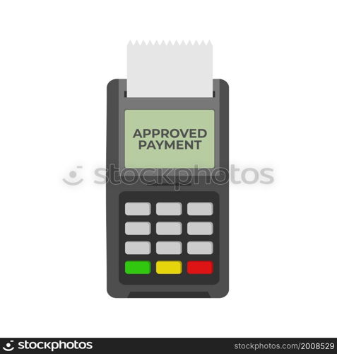 POS NFC Payment machine isolated on white background.