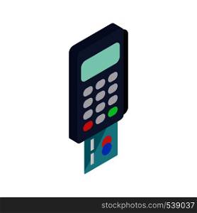 POS terminal icon in isometric 3d style on a white background. POS terminal icon, isometric 3d style