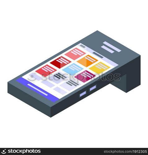 Pos terminal icon isometric vector. Card payment. Atm cash. Pos terminal icon isometric vector. Card payment