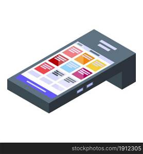 Pos terminal icon isometric vector. Card payment. Atm cash. Pos terminal icon isometric vector. Card payment