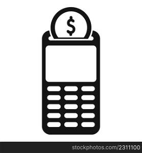 Pos terminal icon simple vector. Money pay. Mobile service. Pos terminal icon simple vector. Money pay