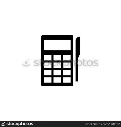 Pos Terminal Payment. Flat Vector Icon illustration. Simple black symbol on white background. Pos Terminal Payment sign design template for web and mobile UI element. Pos Terminal Payment Flat Vector Icon