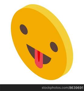 Positive emoji icon isometric vector. Face smile. Happy emoticon. Positive emoji icon isometric vector. Face smile
