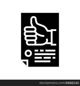 positive feedback glyph icon vector. positive feedback sign. isolated contour symbol black illustration. positive feedback glyph icon vector illustration