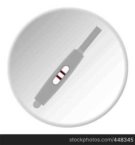 Positive pregnancy test icon in flat circle isolated vector illustration for web. Positive pregnancy test icon circle