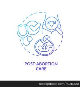 Post abortion care blue gradient concept icon. Emergency medical service. Life saving. Abortion clinic. Reproductive health abstract idea thin line illustration. Isolated outline drawing. Post abortion care blue gradient concept icon