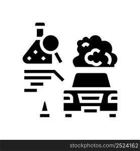 post-accident drug test glyph icon vector. post-accident drug test sign. isolated contour symbol black illustration. post-accident drug test glyph icon vector illustration