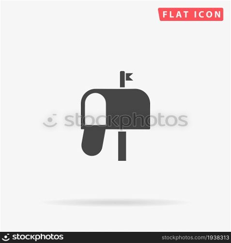 Post Box flat vector icon. Hand drawn style design illustrations.. Post Box flat vector icon