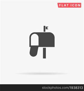 Post Box flat vector icon. Hand drawn style design illustrations.. Post Box flat vector icon