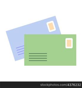 Post envelope icon. Blue and green sign. Business correspondence. Office message. Vector illustration. Stock image. EPS 10.. Post envelope icon. Blue and green sign. Business correspondence. Office message. Vector illustration. Stock image.