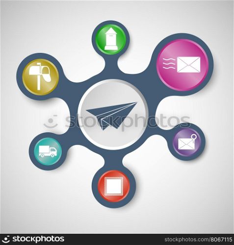 Post infographic templates with connected metaballs, stock vector