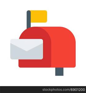 post mailbox open, icon on isolated background