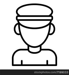 Post man icon. Outline post man vector icon for web design isolated on white background. Post man icon, outline style