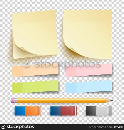 Post Note Sticker Vector. Isolated Set. Eraser And Pencil. Good For Advertising Design. Rainbow Memory Pads. Realistic Illustration. Post Note Sticker Vector. Isolated Set. Eraser And Pencil. Good For Advertising Design. Rainbow Memory Pads. Realistic
