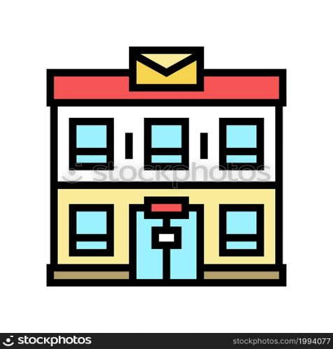 post office building color icon vector. post office building sign. isolated symbol illustration. post office building color icon vector illustration