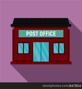 Post office building icon. Flat illustration of post office building vector icon for web design. Post office building icon, flat style
