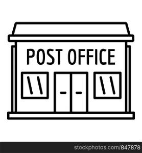 Post office building icon. Outline post office building vector icon for web design isolated on white background. Post office building icon, outline style