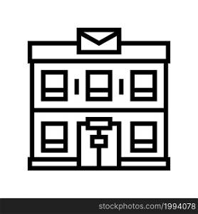 post office building line icon vector. post office building sign. isolated contour symbol black illustration. post office building line icon vector illustration