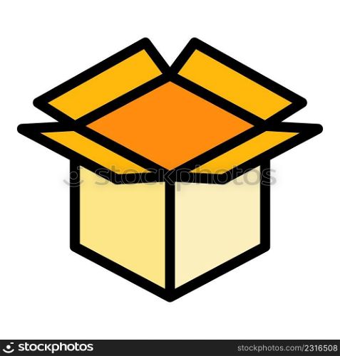 Post parcel icon. Outline post parcel vector icon color flat isolated. Post parcel icon color outline vector