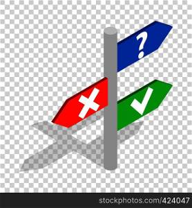 Post with signs isometric icon 3d on a transparent background vector illustration. Post with signs isometric icon