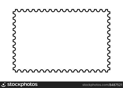 Postage st&frame. Empty border template for postcards and letters. Blank rectangle and square postage st&with perforated edge. Vector illustration isolated on white background.. Postage st&frame. Empty border template for postcards and letters. Blank rectangle and square postage st&with perforated edge. Vector illustration isolated on white background