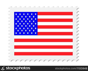 Postage Stamp With American Flag Vector illustration Eps 10.. Postage Stamp With American Flag Vector illustration Eps 10