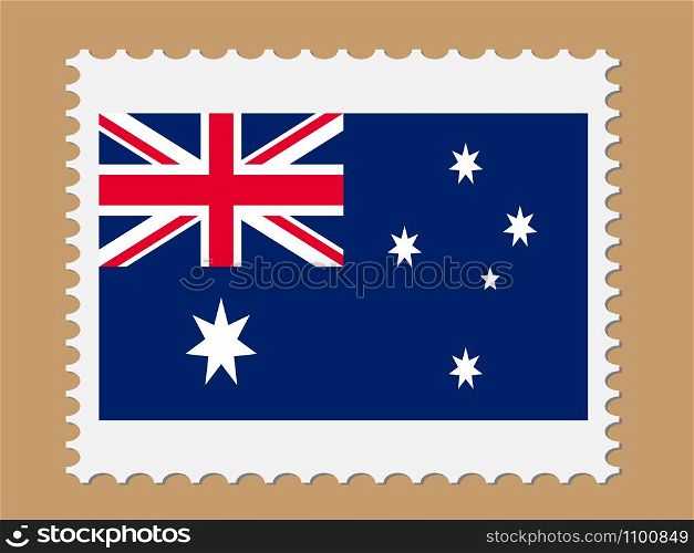 Postage Stamp With Australia Flag Vector illustration Eps 10.. Postage Stamp With Australia Flag Vector illustration Eps 10