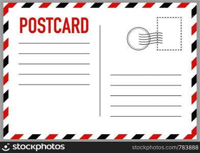 Postal card isolated on white background. Vector stock illustration