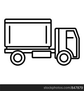 Postal service truck icon. Outline postal service truck vector icon for web design isolated on white background. Postal service truck icon, outline style