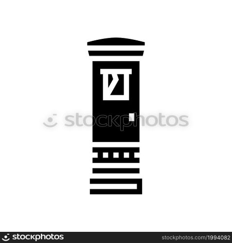 postbox construction glyph icon vector. postbox construction sign. isolated contour symbol black illustration. postbox construction glyph icon vector illustration