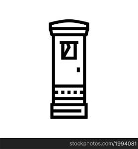 postbox construction line icon vector. postbox construction sign. isolated contour symbol black illustration. postbox construction line icon vector illustration