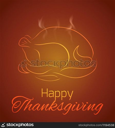 Postcard Happy Thanksgiving with turkey for your creativity
