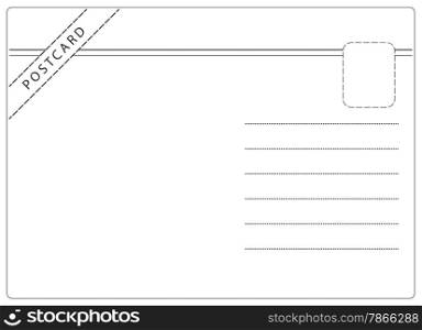 Postcard vector in simple black and white style with room for text