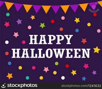 Postcard with flags Happy Halloween vector illustration. Postcard with flags Happy Halloween