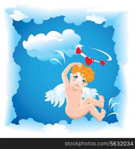 Postcards for Valentines Day with funny angels