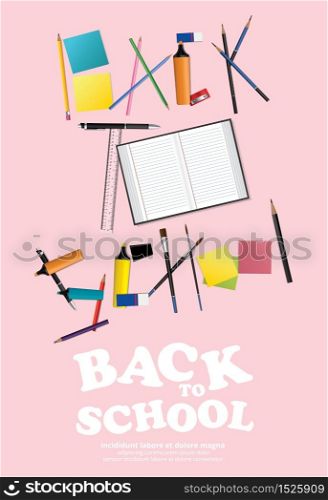 Poster Back to School Design Template Vector Illustration