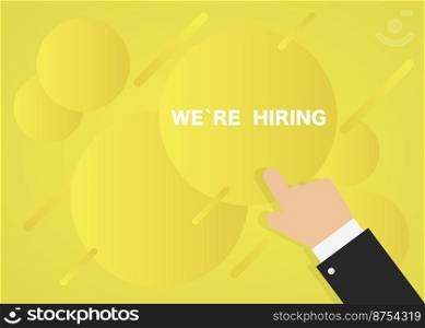 Poster career hiring. Yellow bubble background. Vector illustration