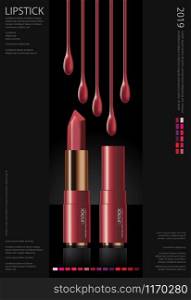 Poster Cosmetic Lipstick Vector Illustration