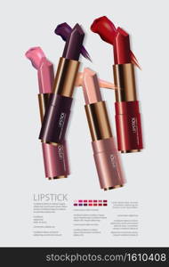 Poster Cosmetic Lipstick Vector Illustration