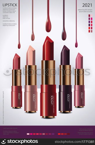 Poster Cosmetic Lipstick Vector Illustration