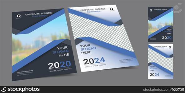 Poster cover book design template in A4 layout with space for photo background