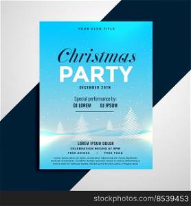 poster design for christmas celebration party with lovely lanscape scene