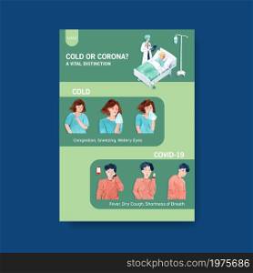 Poster design with information about the illness and healthcare