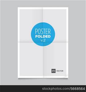 Poster folded mockup template, two folds
