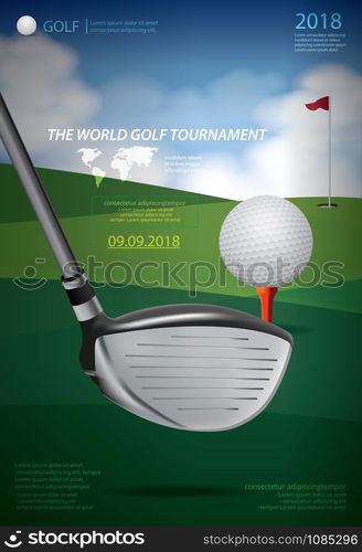 Poster Golf Champion Vector Illustration