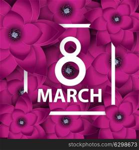 Poster International Happy Women Day 8 March Floral Greeting card Vector Illustration EPS10. Poster International Happy Women Day 8 March Floral Greeting