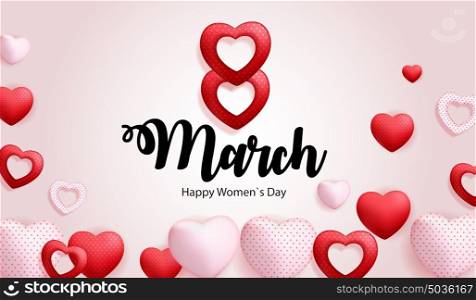 Poster International Happy Women&rsquo;s Day 8 March Floral Greeting card Vector Illustration EPS10. Poster International Happy Women&rsquo;s Day 8 March Floral Greeting card Vector Illustration