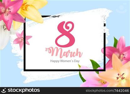Poster International Happy Women s Day 8 March Floral Greeting card Vector Illustration EPS10
. Poster International Happy Women s Day 8 March Floral Greeting c